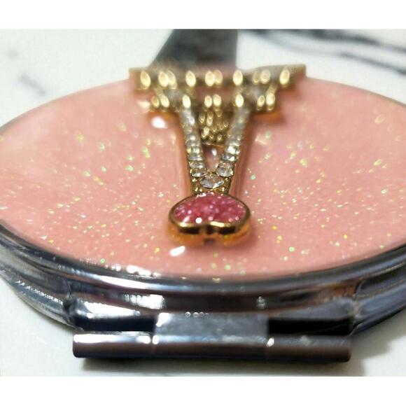 Betsey Johnson Pink Compact Mirror with Eiffel Tower Design - Preloved - Picture 4 of 8